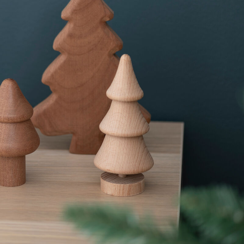 Winteria koristekuusi puinen 13,5 cm luonnonväri